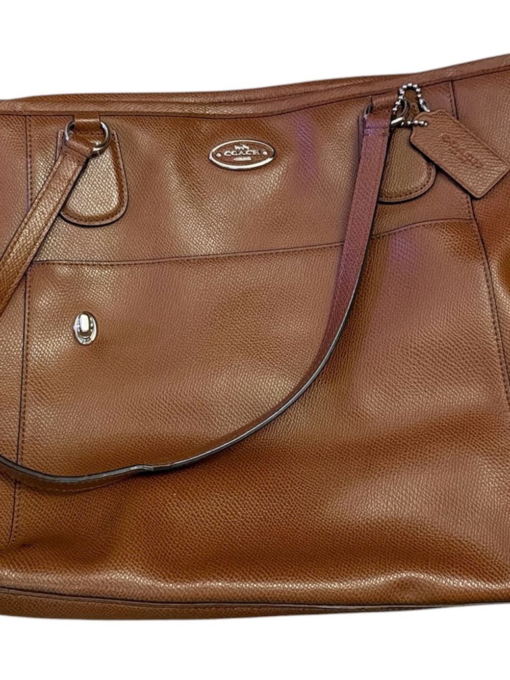 Coach Brown Pebbled Leather Shoulder Tote